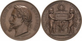 Ausstellungen - Weltausstellungen
1867 - Paris Bronzemedaille 1867 (H. Ponscarme) Offizielle Erinnerungsmedaille "Pour Services Rendus". Kopf des Kai...