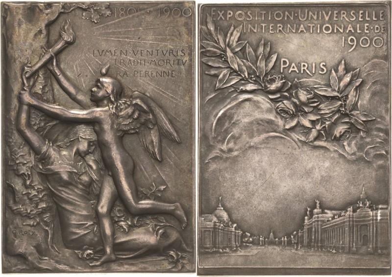 Ausstellungen - Weltausstellungen
1900 - Paris Versilberte Bronzeplakette 1900 ...