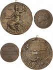 Ausstellungen - Weltausstellungen
1900 - Paris Bronzemedaille 1900 (G. Lemaire) Erinnerungsmedaille. Thronende Stadtgöttin mit Tuch und Lorbeerzweig,...