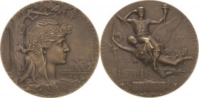 Ausstellungen - Weltausstellungen
1900 - Paris Bronzemedaille 1900 (J.C. Chaplain) Preismedaille der Weltausstellung in Paris. Kopf der Marianne unte...