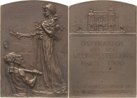 Ausstellungen - Weltausstellungen
1900 - Paris Bronzeplakette 1900 (St. Schwartz) Teilnahme Österreichs an der Pariser Weltausstellung. Erinnerungsze...
