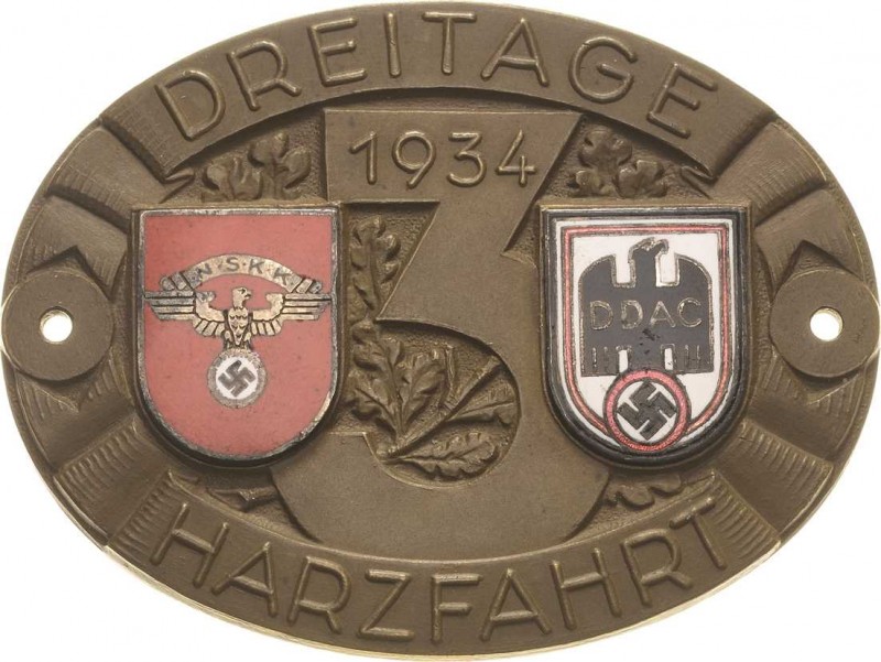 Auto- und Motorradmedaillen und -plaketten
Harz Einseitige Bronzeplakette 1934 ...