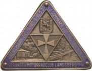 Auto- und Motorradmedaillen und -plaketten
Landsberg Einseitige teilemaillierte Bronzeplakette 1931. 2. Grenzmark Zielfahrt des Motoradclub Landsberg...