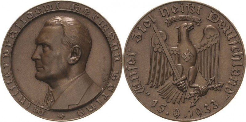 Drittes Reich
 Bronzemedaille 1933 (F. Beyer) Auf die Wahl von Hermann Göring z...