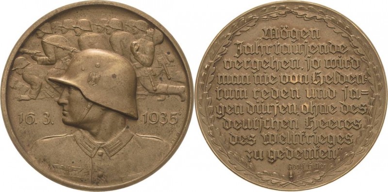 Drittes Reich
 Bronzemedaille 1935 (F. Beyer) Einführung der allgemeinen Wehrpf...