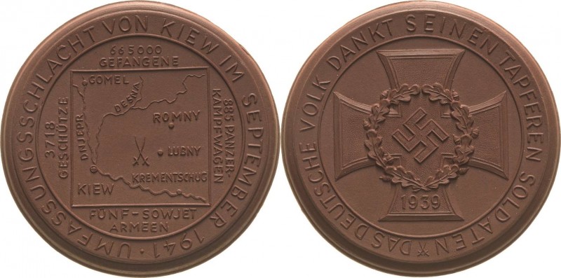 Drittes Reich - Porzellanmedaillen
 Braune Porzellanmedaille 1941 (Meißen) Dopp...