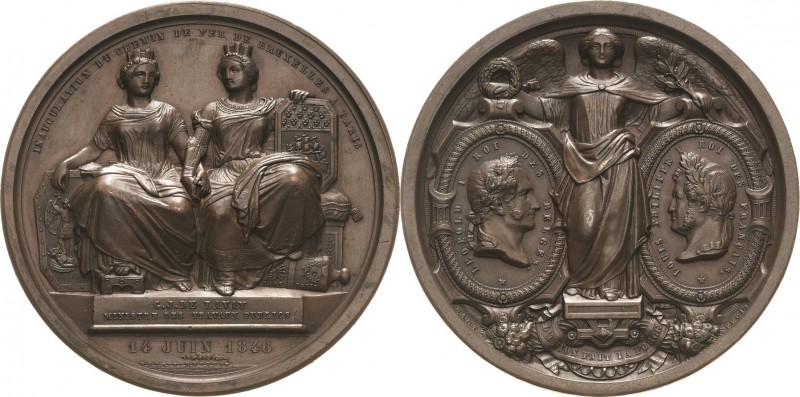 Eisenbahnen
 Bronzemedaille 1846 (Hart) Eröffnung der Eisenbahnlinie von Brüsse...