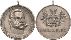 Erster Weltkrieg
 Silbermedaille 1914 (Mayer & Wilhelm) "Heil und Sieg". Brustbild von Hindenburg halbrechts / Ritterkreuz mit Krone im Eichen- und L...