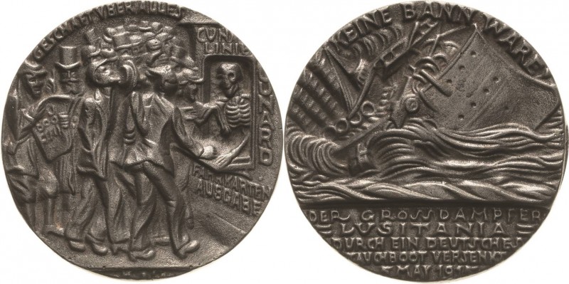 Erster Weltkrieg
 Eisengussmedaille 1915 (K. Goetz) Auf die Torpedierung des br...