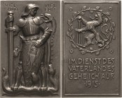Erster Weltkrieg
 Eisengussplakette 1915 (L. Heitsch) Eiserner Ritter in Elberfeld. Gepanzerter Ritter mit Schild und Schwert zwischen Schlangen / St...