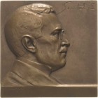Geowissenschaften
 Einseitige Bronzeplakette 1910 (H. Taglang) Auf Sven Hedin. Brustbild nach rechts, rechts oben Unterschrift. 55 mm, 83,75 g Stork ...