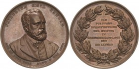 Medicina in nummis
Hamburg Bronzemedaille 1878 (Weigand) Auf den Hygieniker und Direktor des Allgemeinen Krankenhauses in Hamburg, Emil Sander. Brust...