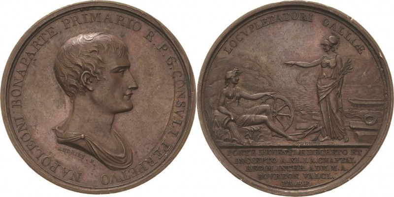 Napoleon, Befreiungskriege und ihre Jubiläen
 Bronzemedaille 1803 (B. Andrieu) ...