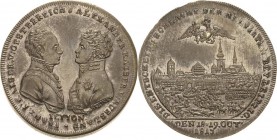 Napoleon, Befreiungskriege und ihre Jubiläen
 Versilberter Messingjeton 1813 (Stettner) Völkerschlacht bei Leipzig. Einander zugewandte Brustbilder d...