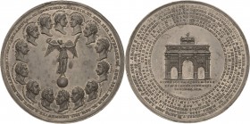 Napoleon, Befreiungskriege und ihre Jubiläen
 Große Zinnmedaille 1814 (unsigniert) Sieg über Napoleon und den Wiener Kongreß. Viktoria mit Kranz und ...