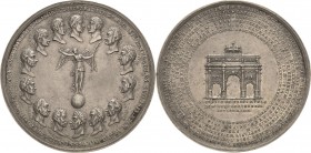 Napoleon, Befreiungskriege und ihre Jubiläen
 Große Zinnmedaille 1814 (unsigniert) Sieg über Napoleon und den Wiener Kongreß. Viktoria mit Kranz und ...