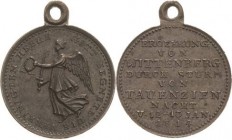 Napoleon, Befreiungskriege und ihre Jubiläen
 Bronzener Siegespfennig 1814 (Loos) Eroberung von Wittenberg durch Sturm von Tauenzien. 9 Zeilen Schrif...