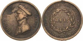 Napoleon, Befreiungskriege und ihre Jubiläen
 Bronzemedaille 1815 (Carl Häseler) Braunschweigische Waterloo-Medaille. Brustbild des Herzogs Friedrich...