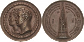 Napoleon, Befreiungskriege und ihre Jubiläen
 Bronzemedaille 1818 (H.F. Brandt/Schinkel) Grundsteinlegung des Denkmals auf dem Kreuzberg bei Berlin z...