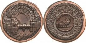 Numismatik und Prägetechnik
 Bronzemedaille 1996 (V. Huster) 31. Süddeutsches Münzsammlertreffen 1996. Antike Rheinkastellansicht / 3 Zeilen Zierschr...