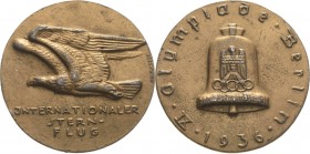 Olympische Spiele und Kongresse
Berlin 1936 - XI. Olympische Sommerspiele Bronzierte Zinngussmedaille 1936 (O. Placzek) Internationaler Sternflug zur...