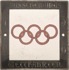 Olympische Spiele und Kongresse
Berlin 1936 - XI. Olympische Sommerspiele Einseitige, versilberte und teilweise emaillierte Bronzeplakette 1936 (M. H...