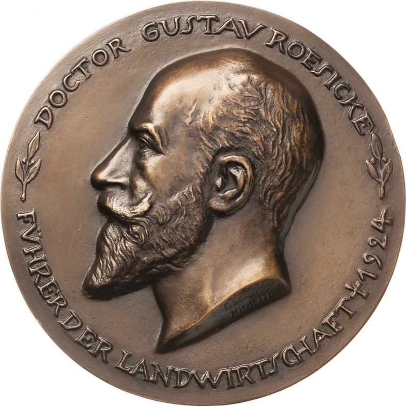 Personenmedaillen
Roesicke, Dr. Gustav 1856-1924 Einseitige Bronzegußmedaille 1...