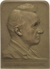 Personenmedaillen
Van't Hoff, Jacobus Henricus (1852-1911) Messingplakette 1911 (P. Pander) Auf den 1. Nobelpreisträger für Chemie. Brustbild nach re...