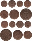 Porzellanmünzen - Reichsmünzen
Deutsches Reich 10, 20 und 50 Pfennig, 1. 2. 3 und 5 Mark 1920. Stehende Schwerter. Kompletter Satz. Gipsform Scheuch ...