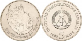 Kursmünzen
 5 Mark 1983. Wartburg Jaeger 1586 Stempelglanz