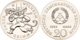 Gedenkmünzen
 20 Mark 1986. Grimm Jaeger 1607 Fast Stempelglanz