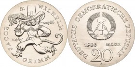 Gedenkmünzen
 20 Mark 1986. Grimm Jaeger 1607 Stempelglanz