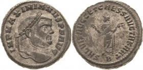 Kaiserzeit
Maximianus 285-308 Follis 296, Karthago Kopf mit Lorbeerkranz nach rechts, IMP MAXIMIANVS P F AVG Carthago steht nach links, SALVIS AVGG E...