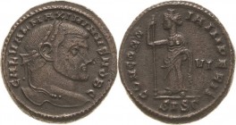 Kaiserzeit
Maximinus Daia 305/310-313 Follis 305/308, Siscia Kopf mit Lorbeerkranz nach rechts, GAL VAL MAXIMINVS NOB C / Concordia steht nach links,...
