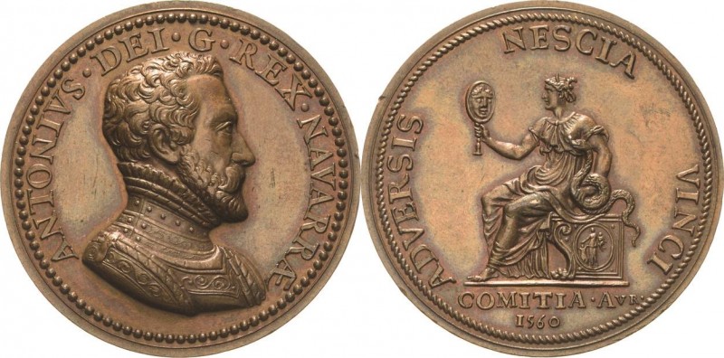 Frankreich
Heinrich II. 1547-1559 Bronzemedaille o.J. Antonius von Navarra (Bou...