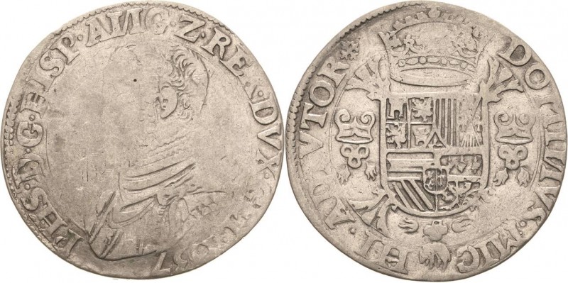 Niederlande-Geldern
Philipp II. von Spanien 1555-1598 Philippstaler 1557, Kreuz...