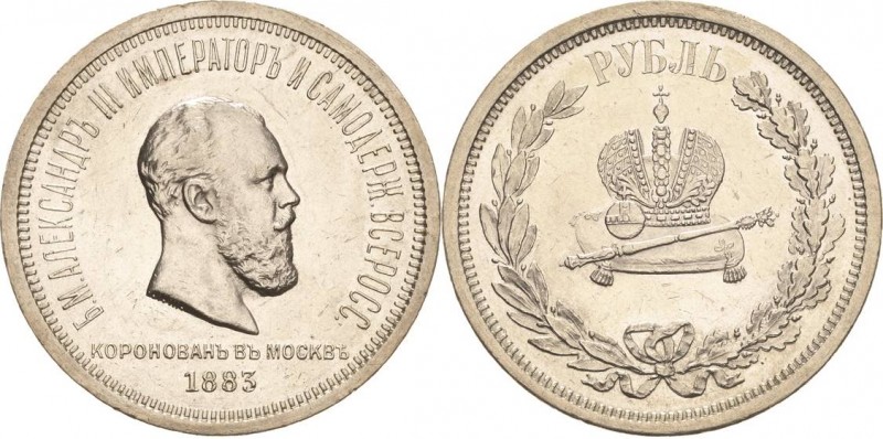 Russland
Alexander III. 1881-1894 Rubel 1883, St. Petersburg Krönung Bitkin 217...