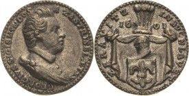 Medaillen
 Versilberte Bronzegussmedaille 1601 (späterer Guss) Georg Sigismund von Zastrisel. Brustbild nach rechts / Wappen. 37,5 mm, 22,4 g Slg. Do...