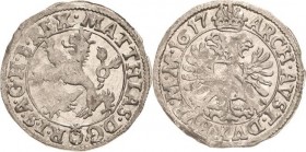 Habsburg
Matthias 1608-1619 Weißgroschen 1617, Stern über Halbmond-Prag Dietiker 480 (R) Donebauer 1918 Prachtvolles Exemplar. Leichte Prägeschwäche,...