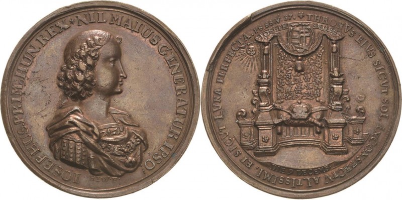 Habsburg
Leopold I. 1657-1705 Bronzemedaille 1687 (H. J. Wolrab) Krönung von Jo...