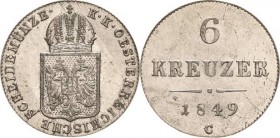 Kaiserreich Österreich
Franz Joseph I. 1848-1916 6 Kreuzer 1849, C-Prag Jaeger 283 Prachtexemplar. Fast Stempelglanz