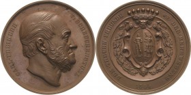 Kaiserreich Österreich
Franz Joseph I. 1848-1916 Bronzemedaille 1864 (Radnitzky) Auf das Ausscheiden des Bauwesenexperten Carl Freiherr von Scheuchen...