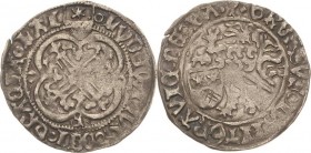 Hessen
Ludwig II. 1458-1471 Zweischildgroschen o.J. Balkenkreuz-Kassel Schütz 308.3 Hoffmeister - 2.05 g. Sehr selten. Sehr schön-vorzüglich