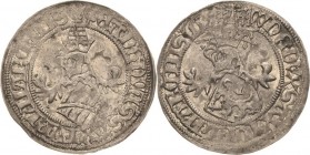Sachsen, Haus Wettin, Groschenzeit
Kurfürst Ernst, Herzog Albrecht, Herzog Wilhelm III. 1465-1482 Horngroschen 1466, schräg gestelltes Blatt-Wittenbe...