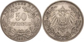 Kleinmünzen
 50 Pfennig 1901 A Jaeger 15 Sehr schön-vorzüglich