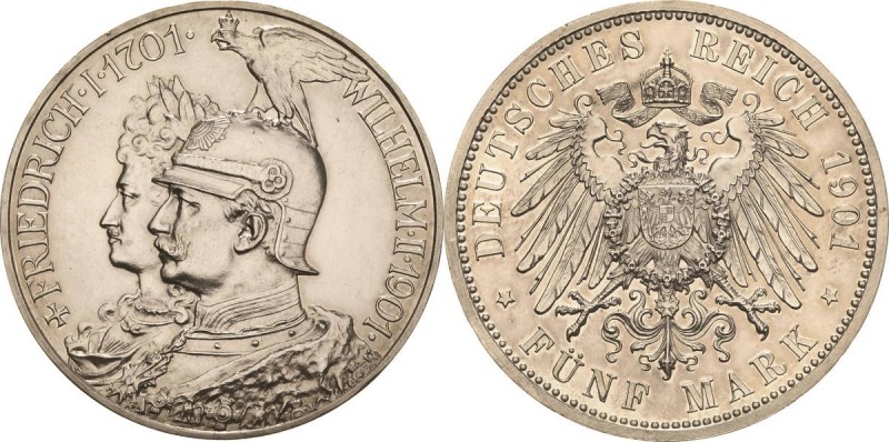 Preußen
Wilhelm II. 1888-1918 5 Mark 1901 A 200 Jahre Königreich Jaeger 106 Pra...