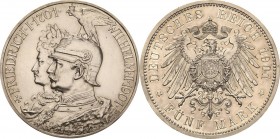 Preußen
Wilhelm II. 1888-1918 5 Mark 1901 A 200 Jahre Königreich Jaeger 106 Prachtvolles Exemplar. Avers leicht berührt, Polierte Platte