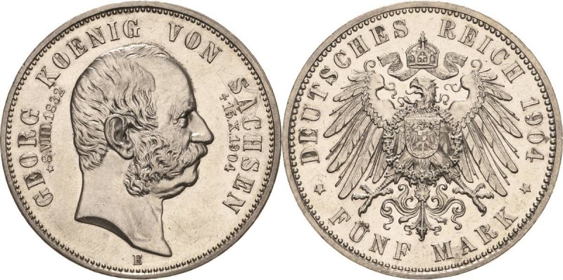 Sachsen
Georg 1902-1904 5 Mark 1904 E Auf seinen Tod Jaeger 133 Fast vorzüglich...