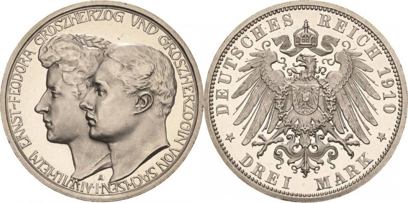 Sachsen-Weimar-Eisenach
Wilhelm Ernst 1901-1918 3 Mark 1910 A 2. Hochzeit Jaege...
