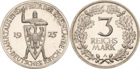Gedenkausgaben
 3 Reichsmark 1925 A Rheinlande Jaeger 321 Zaponiert, Polierte Platte